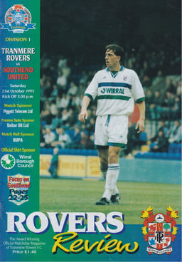 Tranmere Rovers v Southend United Match Programme 1995-10-21
